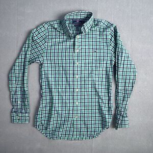 Vineyard Vines Casual Oxford Button Front Shirt Men XS Gingham Check Long Sleeve